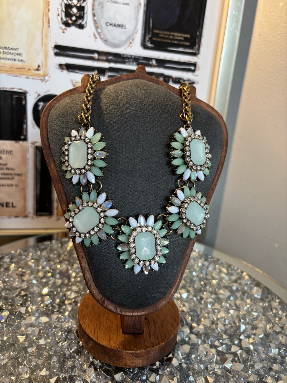Cara New York Mint Green Statement Bib Necklace